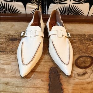 A.S. 98 White Leather Monk Strap Loafers – Size 40